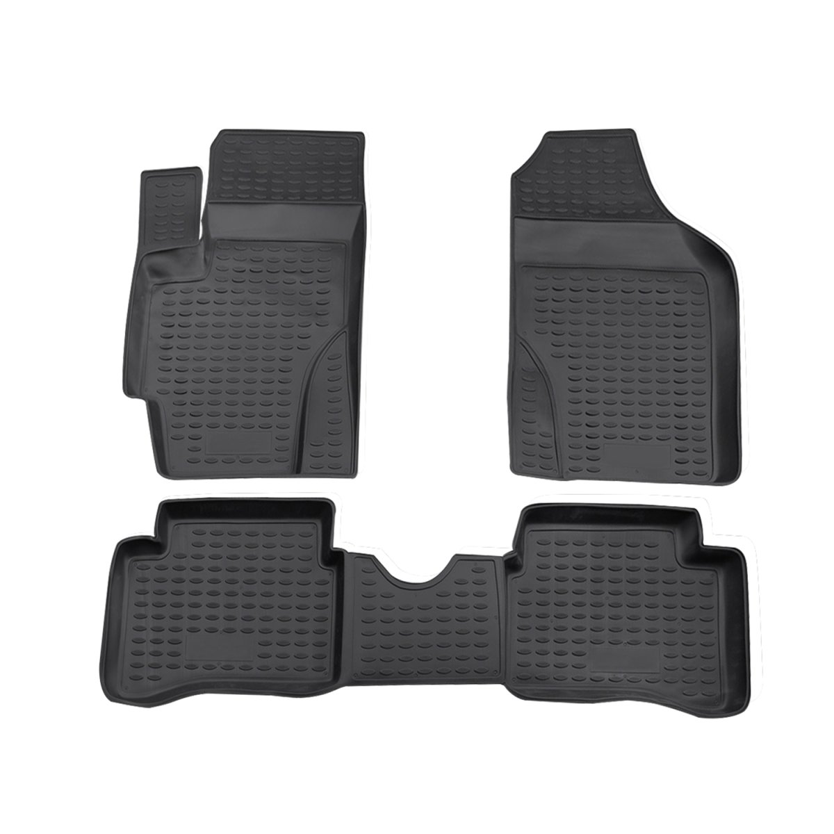 Hyundai Accent Floor Mats - Omac - Rubber TPE, 4 Pcs - Black - '06-'11